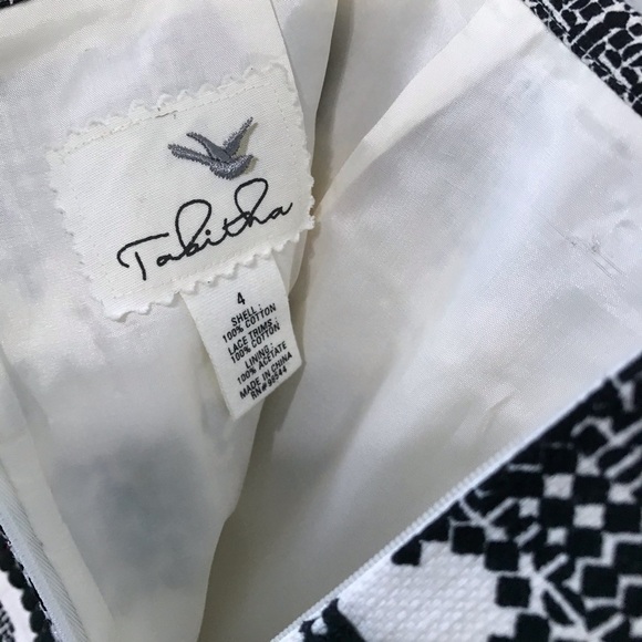 Anthropologie Tabitha Black & White Skirt sz 4 B21 - Picture 7 of 7